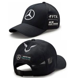 Men's Cap Hat Baseball Adjustable Mercedes Benz AMG Petronas Black/White Solid