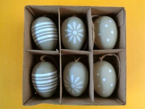 1 x 6er Set Ostereier zum Aufhängen, Kunststoff, im Geschenkkarton, Neu & OVP - Bild 1 von 2