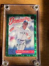 1993 leaf elite dominator juan gonazales autographed