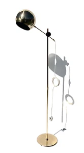 Vintage Brass Floor Lamp Bubble Height-adjustable Spotlight from IKEA 1970s - Picture 1 of 11