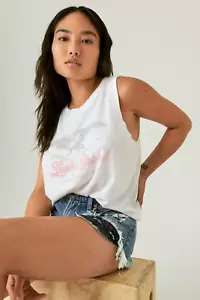 LUCKY BRAND Women's Lucky Denim Graphic Muscle Tank Tee Eagle White Size L $39 - Picture 1 of 8