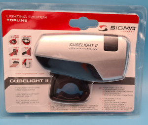 SIGMA CUBELIGHT II Frontlicht Halogen Lampe 16 Lux Batterielampe OVP