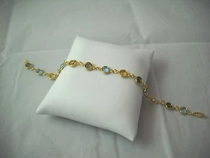 Brazalete Swarovski Elements y Oro 14K Lleno 8" Nuevo Sin Etiquetas - Imagen 1 de 5