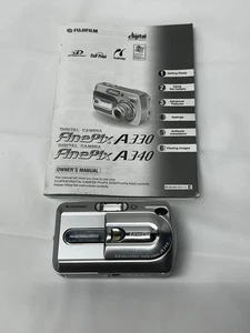 Fujifilm FinePix A340 4.0MP Compact 3X Optical Zoom Digital Camera Silver-Works - Picture 1 of 7