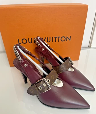 Zapatos de salón Louis Vuitton LV Vibe rojo burdeos talla 36,5 punta puntiaguda 3,3 pulgadas Foto 1 de 4