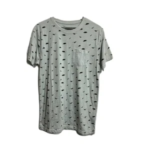 Camiseta de hombre Creative Distinction Dinosaurio manga corta bolsillo grande gris verde - Imagen 1 de 4