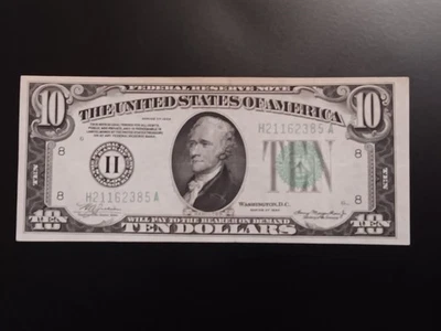 1934 $10 Green Seal Mule Federal Reserve Note - Image 1 of 4