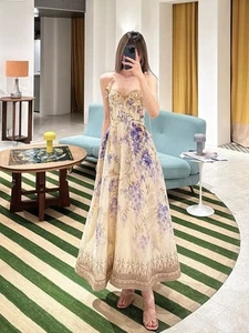 2025 New& Zimmermann POLYESTER printed fishbone strapless halter dress IN Stock - Picture 1 of 15