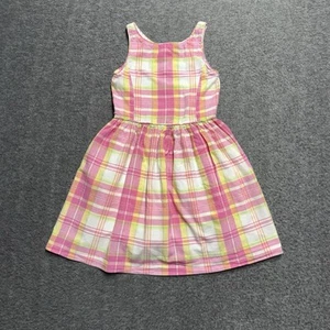 Polo Ralph Lauren Dress Girl's 6X Pink/Yellow Plaid Easter Spring Summer - Picture 1 of 5