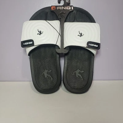 Sandalias sin cordones AND1 NUEVAS CON ETIQUETAS blancas negras unisex para hombre talla 8 Foto 1 de 4