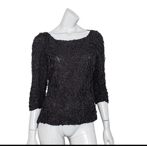 MARGI KENT Lined Black Blouse Top Small - Medium - Picture 1 of 7