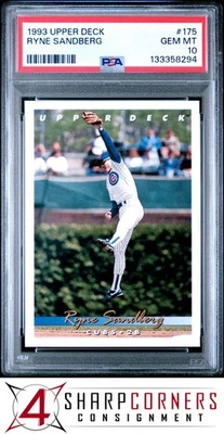 1993 UPPER DECK #175 RYNE SANDBERG CUBS HOF PSA 10 - Imagem 1 de 3