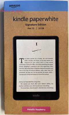 Raspberry 12th Gen Signature Edition Kindle PAPERWHITE NO ADS 32GB AUTO LIGHT 7" - Image 1 of 4