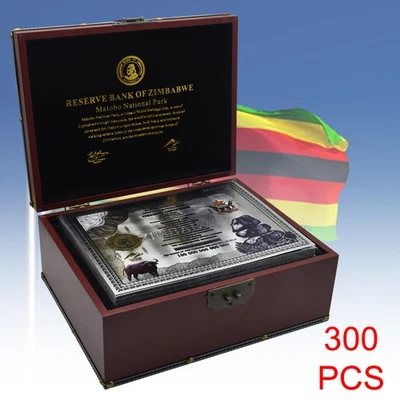 300pcs/box One Hundred Trillion Zimbabwe Silver Plastic Banknote UV Certificates - Image 1 of 4