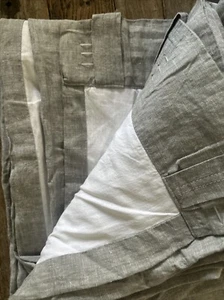 "Cortina forrada de algodón gris jaspeado 100 % lino Pottery Barn $169 48x115"" - Nueva*" - Imagen 1 de 6