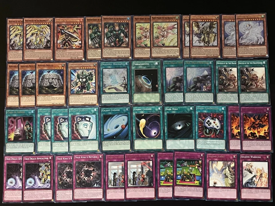 YUGIOH TRUE DRACO DECK- IGNIS HEAT- DINOMIGHT KNIGHT- MAIDEN- DRAGONIC DIAGRAM - Image 1 of 4