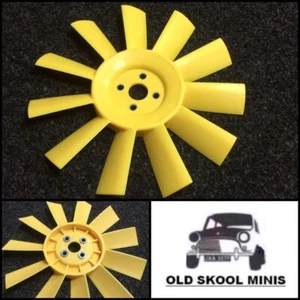 CLASSIC MINI YELLOW 11 BLADE PLASTIC FAN 12G2129 AUSTIN ROVER MORRIS COOPER 7S3 - Picture 1 of 1