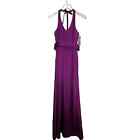 Vera Wang Halter Gown Size 2 Purple Vneck Sash Bridesmaid Formal Vw360214