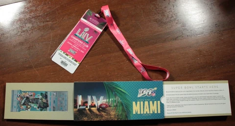Super Bowl LIV Miami Ticket w Box Pregame Hospitality Lanyard Kansas City Chiefs Cover