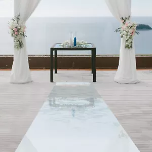 65*3ft Corridoio Corridoio Specchio Tappeti Rotolo Doppio Lato Luminoso Decorazione Riflettente Argento - Foto 1 di 18
