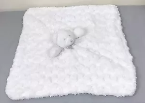 Blankets & Beyond White Rosette Swirl Teddy Bear Plush Security Blanket Gray - Picture 1 of 2