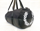 FRED PERRY Acid Brights Barrel Bag Mens Black Gym Carry Shoulder Bags BNWT R£75