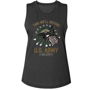 United States Armed Forces U.S. Army We'll Defend Women's Muscle Tank T Shirt - Picture 1 of 3