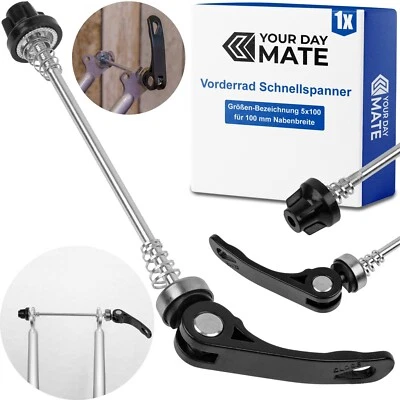 YOUR DAY MATE Vorderrad Schnellspanner 5x100 für 100 mm Nabenbreite Fahrrad Steckachse Spanner