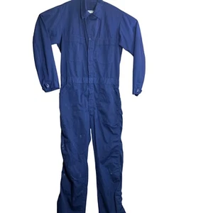 Vintage Coveralls Shipboard Size 42L Blue Long Sleeve Zip Up Distressed AS IS - Picture 1 of 10