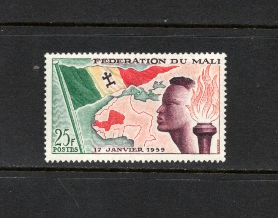 G697 Malí 1959 1ª edición banderas mapas 1v.     MNH Foto 1 de 1