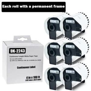 6Rolls 101mm x 30.4m Continuous Shipping Labels DK-2243 Fit Brother QL-1050/1060 - Bild 1 von 10