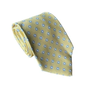 NEW Brooks Brothers Modern Neck Tie USA Made Silk Geometric Yellow Men - Picture 1 of 6