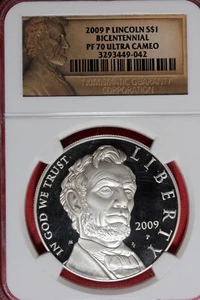 2009 - NGC PF70 ULTRA CAMEO BICENTENNIAL LINCOLN DOLLAR!! #B48292 - Picture 1 of 2