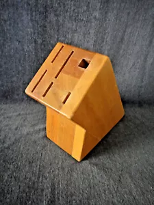 Cuchillo de madera dura 5 ranuras + bloque de almacenamiento de varilla - Imagen 1 de 5