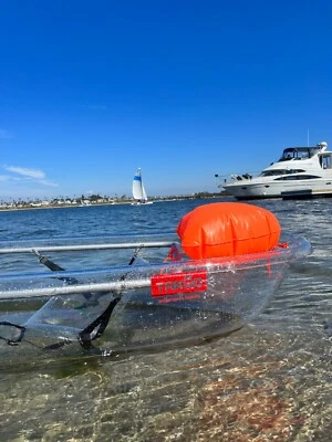 Takao 1-Seater Clear Kayak Single Plexiglass Bottom w/Frame Clear Seat & Paddles