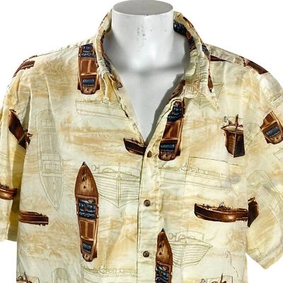 Camicia Nautica Harbor Bay 4XL Classica Barche In Legno - Immagine 1 di 4