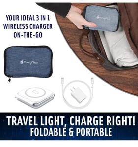 Cargador de viaje plegable magnético inalámbrico 3 en 1 con estuche de viaje para 🍎/Iphone - Imagen 1 de 3