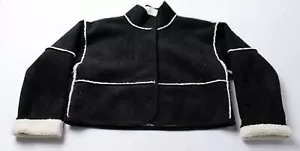 Velvet By Graham & Spencer Womens Kelly Sherpa Jacket NC3 Black/Ecru Size XS NWT - Picture 1 of 3