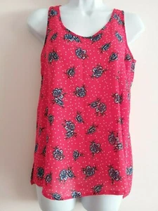 BNWOT - WOMENS RED PATTERNED SLEEVELESS TOP - SIZE 6 - Picture 1 of 5