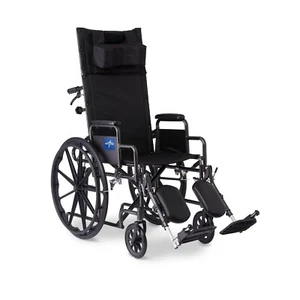 Medline Reclining Wheelchair, Desk-Length Arms and Elevating Leg Rests, 16" x 18 - Picture 1 of 1