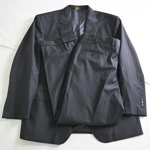 Jos. A. Bank 46R 40x30 Gris Rayas 100% Lana Hombre Chaqueta Pantalones Traje - Imagen 1 de 12