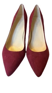 New Without Box Nine West Womens Suede Pump Size 9 1/2 Medium Magenta Wine - Picture 1 of 7