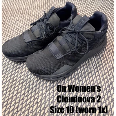 On Cloudnova 2 Form Mujer Tenis Negros EE. UU. 10 Estilo de Vida Zapatos para Correr Malla Foto 1 de 4