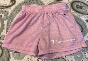 Champion Shorts Bubbly Pink Basketball Running Logo Foldover Mesh Pull On Large - Picture 1 of 5