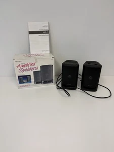 Vintage głośniki PC Optimus AMX-10 Multimedia Wzmocniona para Radio Shack Tandy - Zdjęcie 1 z 24