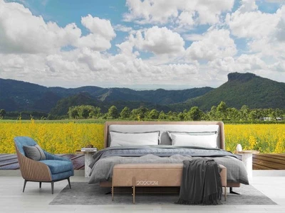 3D Cielo Montañas Campos Paisaje Murales de Pared Papel Pintado Murales Pegatina de Pared Foto 1 de 4