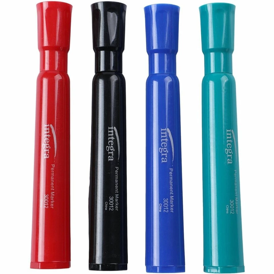 Marcadores de cincel permanentes Integra - Punto de marcador de cincel - Tinta surtida - 4 / Juego Foto 1 de 1