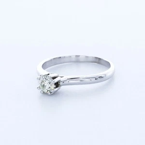 ANILLO ACENTO CLÁSICO ORO 14K DIAMANTE D/VS2 CORTE REDONDO CERTIFICADO 0,7 QUILATES CREADO EN LABORATORIO - Imagen 1 de 3