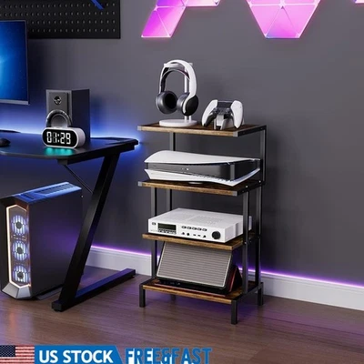 Soporte multimedia de 4 niveles organizador que ahorra espacio equipo audiovisual uso de cine en casa Foto 1 de 4