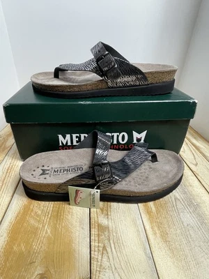 Mephisto Helen Sandals Womens Size 12 Black Zebra Soft-Air Cork Comfort Shoes - Image 1 of 4